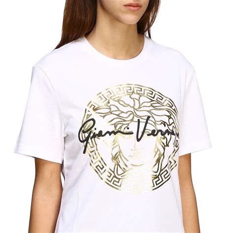 t-shirt versace bianca|Women's Designer T.